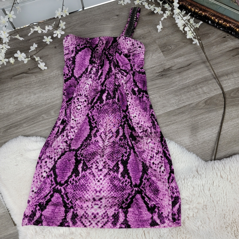 BEBE Purple and Black Dress